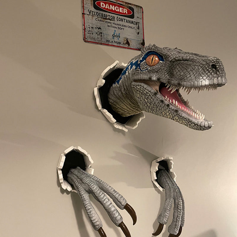 Skanto | Wanddurchbrechende Velociraptor-Dekoration