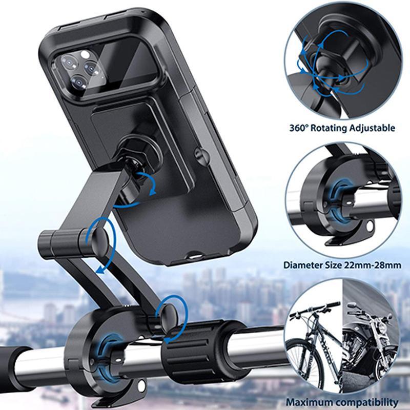 Skanto | RideCharge Pro – Wasserdichte Handyhalterung mit USB und 15W kabelloser Ladefunktion für Fahrrad und E-Bike