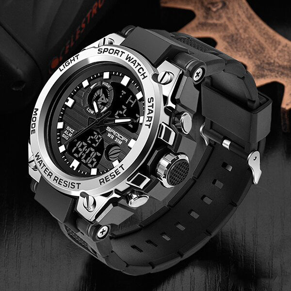 Skanto | TitanGuard Militär-Herrenuhr – Robuste Multifunktions-Analog- & Digitaluhr