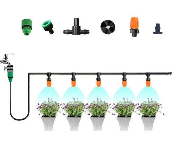 Skanto | Pro Sprinkler Set – Smartes Gartenbewässerungssystem | Individuelle Düsen | Wassersparendes Design | 5m–20m Schlauch