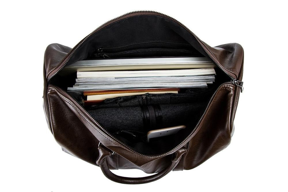 Skanto | Leise Reisetasche aus Leder für Herren – Perfekt für lange und kurze Reisen