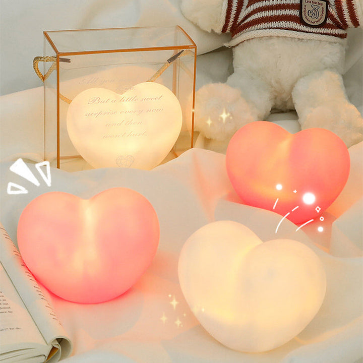 Skanto | LuvSphere Silikon-LED-Nachtlicht | Herzförmiges Design | Tischlampe | Warmes Umgebungslicht | Dekorativ