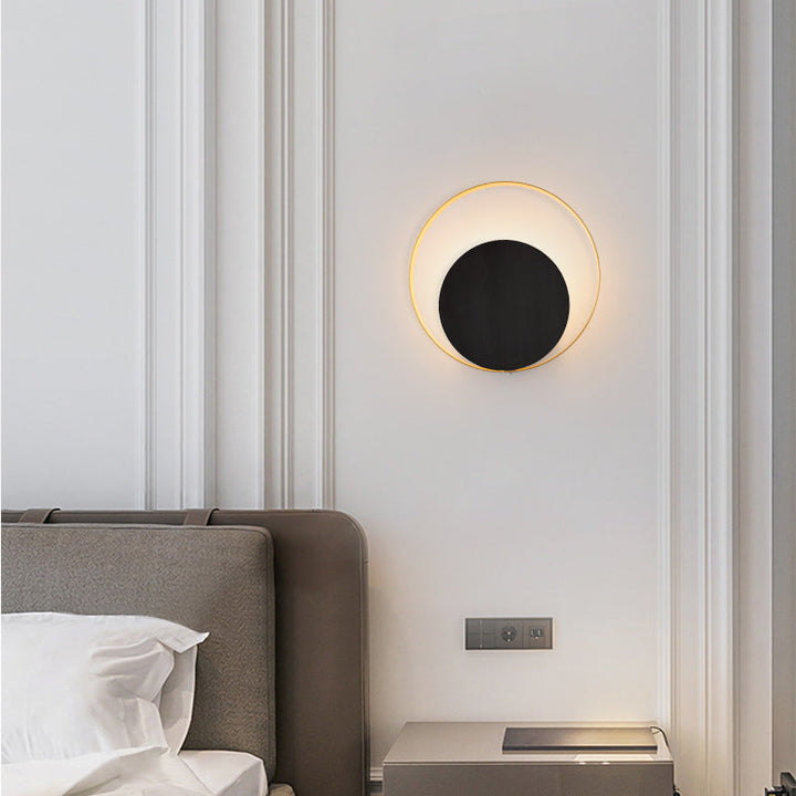 Skanto | Moderne minimalistische Eisenkreis-Ring-1-Licht-Wandleuchte für das Schlafzimmer