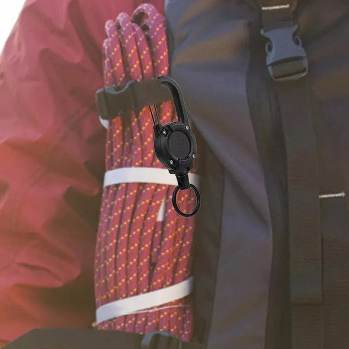 Skanto | Skanto Outdoor Automatischer einziehbarer Draht Luya Taktischer Schlüsselanhänger mit Diebstahlschutz