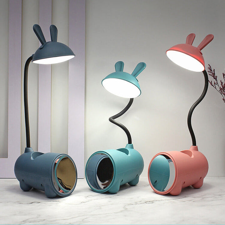 Skanto | BunnyGlow Kreative LED-Touch-Lampe mit Stifthalter | USB-Ladefunktion | Schreibtischlampe | Kinderzimmer-Deko
