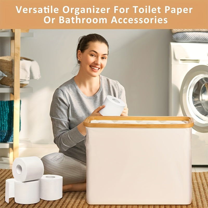 Skanto | Bambus-Toilettenpapierhalter für 12 Rollen – Geräumiger, atmungsaktiver & leichter Badezimmer-Organizer