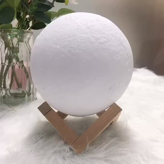 Skanto | Kreative Mini Wiederaufladbare 3D Gedruckte Mond 1-Licht LED Tischlampe