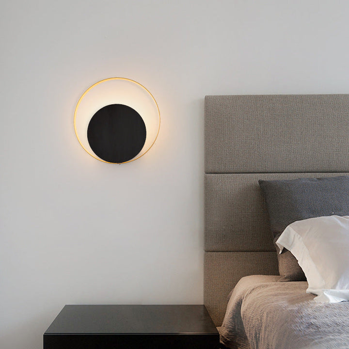 Skanto | Moderne minimalistische Eisenkreis-Ring-1-Licht-Wandleuchte für das Schlafzimmer