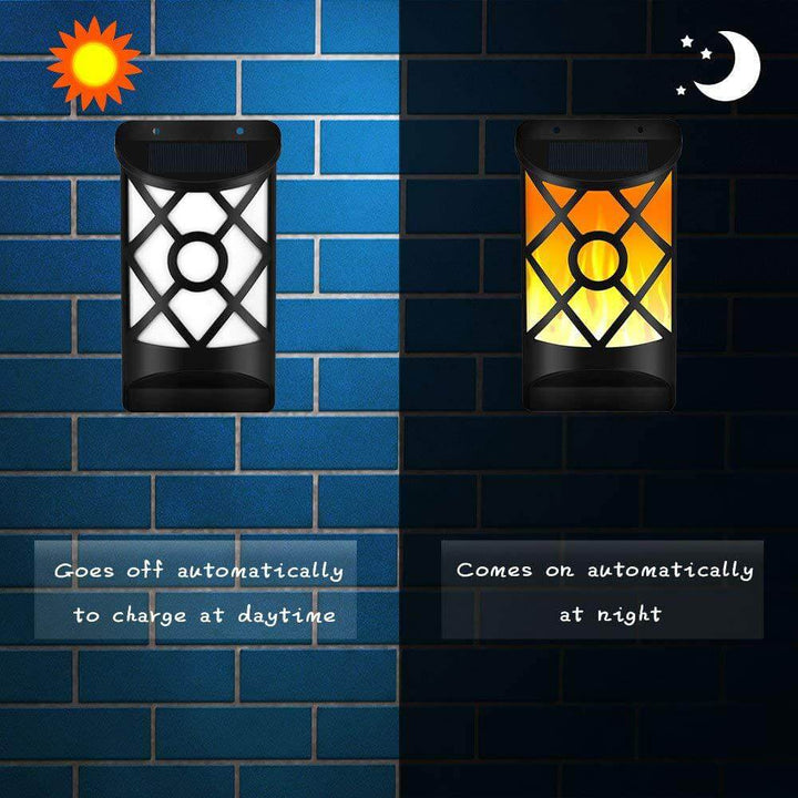 Skanto | Solar Flammen-LED-Halbsäulen-Außenwandleuchte
