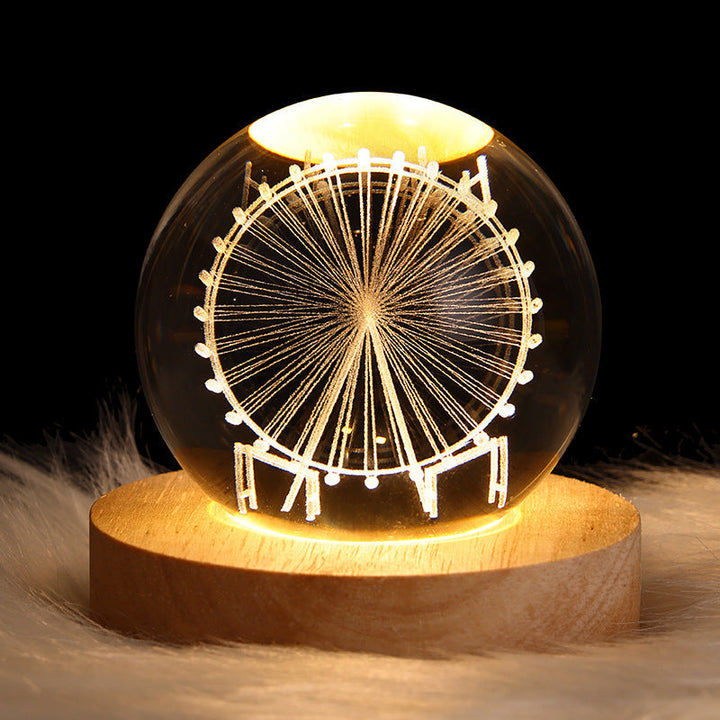 Skanto | LED Galaxy Nachtlicht Kristallkugel Tischlampe 3D Planet Mond Lampe Schlafzimmer Heimdeko für Kinder Party Geburtstagsgeschenke