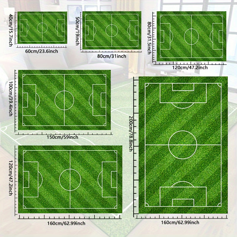 Skanto | SoccerPlay | Rutschfester, waschbarer Teppich für Wohn- & Schlafzimmer