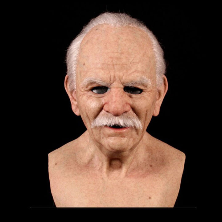 Skanto | Gruselige Alte-Mann-Maske – Realistische Latex-Halloween-Maske für Erwachsene