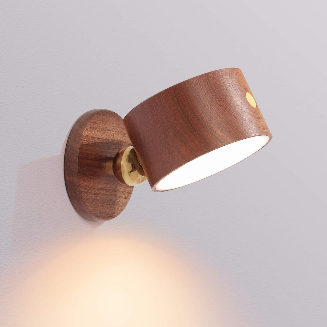 Skanto | Einfache Holz USB Wiederaufladbare Touch Magnet LED Nachtlicht Wandlampe
