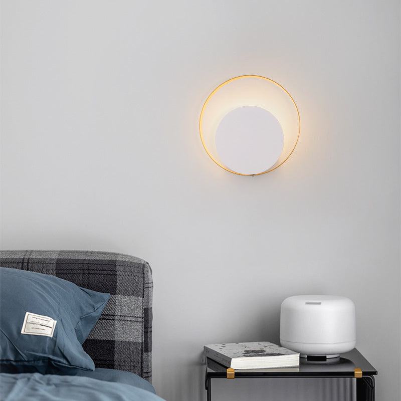 Skanto | Moderne minimalistische Eisenkreis-Ring-1-Licht-Wandleuchte für das Schlafzimmer