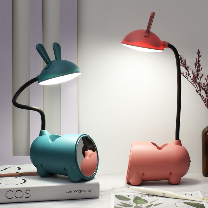 Skanto | BunnyGlow Kreative LED-Touch-Lampe mit Stifthalter | USB-Ladefunktion | Schreibtischlampe | Kinderzimmer-Deko