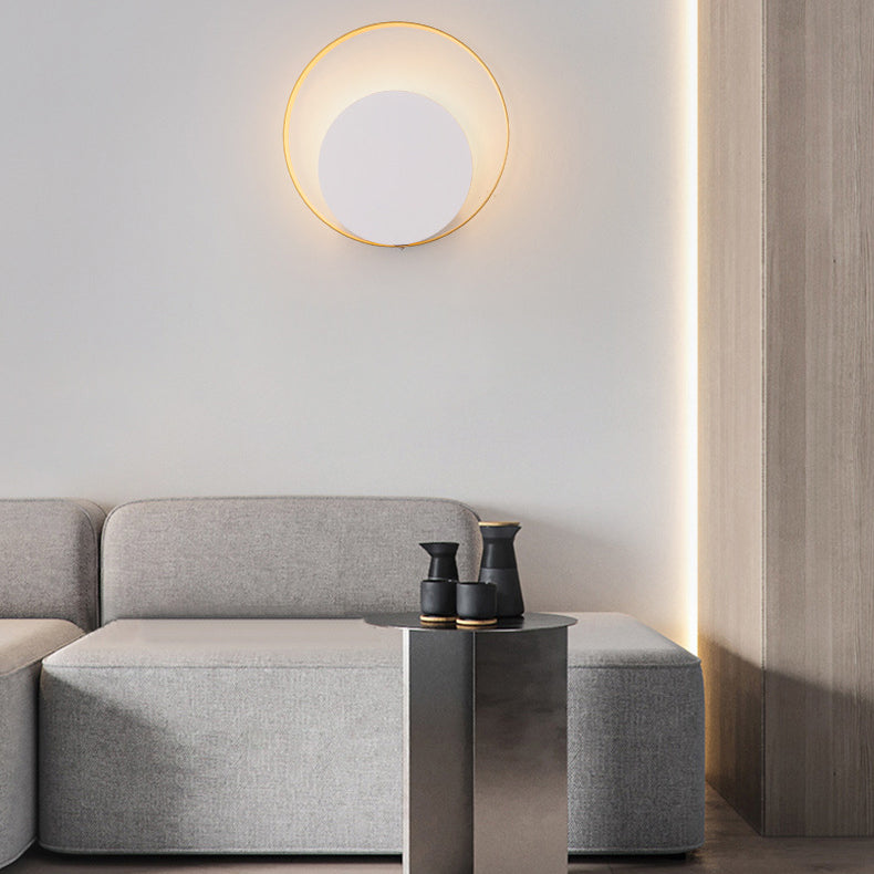 Skanto | Moderne minimalistische Eisenkreis-Ring-1-Licht-Wandleuchte für das Schlafzimmer