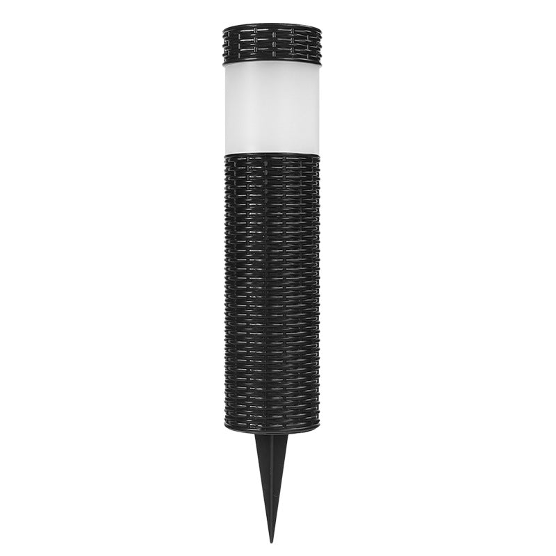 Skanto | Solar-Rattan-Zylinder LED-Garten-Rasen-Einbauleuchte für den Außenbereich