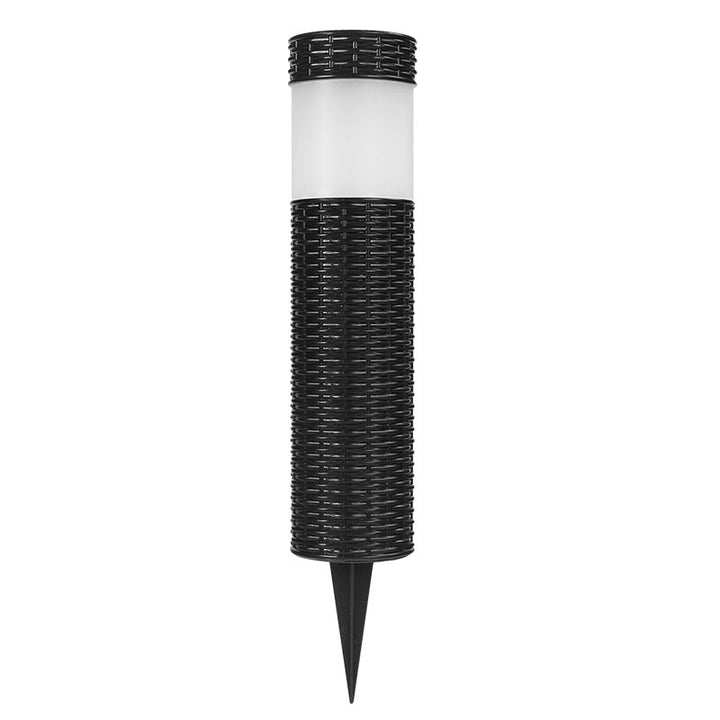 Skanto | Solar-Rattan-Zylinder LED-Garten-Rasen-Einbauleuchte für den Außenbereich