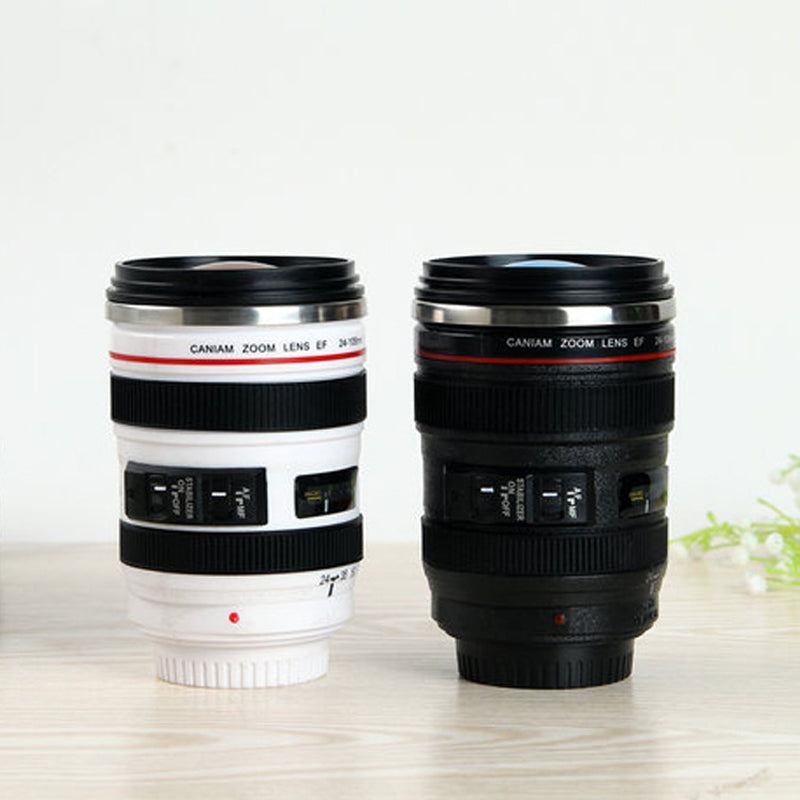 Skanto Skanto | Isolierter Kaffeebecher im Kameraobjektiv-Design