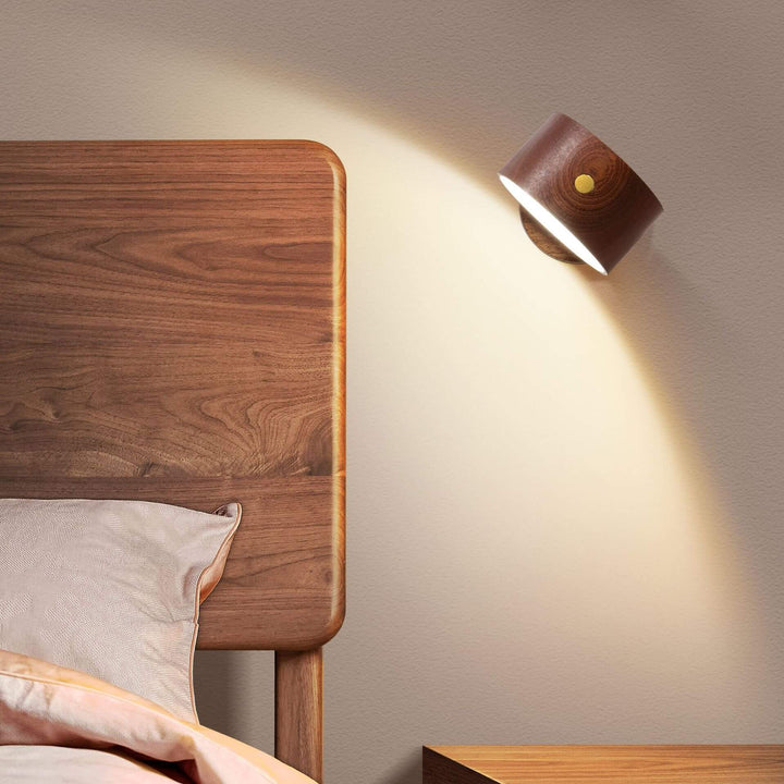 Skanto | Einfache Holz USB Wiederaufladbare Touch Magnet LED Nachtlicht Wandlampe
