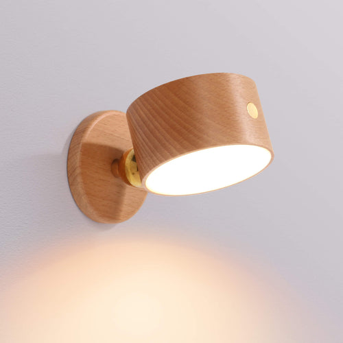 Skanto | Einfache Holz USB Wiederaufladbare Touch Magnet LED Nachtlicht Wandlampe