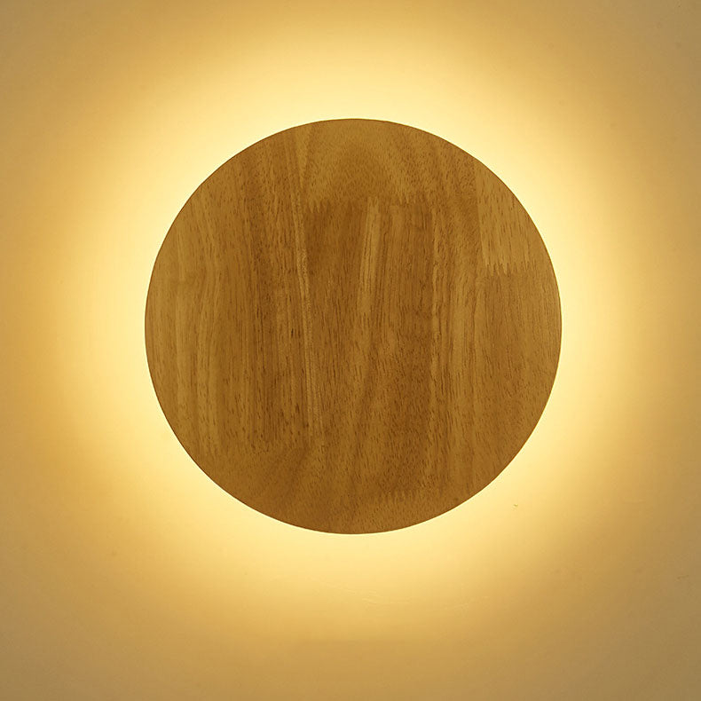 Skanto | Moderne minimalistische runde, unregelmäßige ovale LED-Wandleuchte aus Holz für das Wohnzimmer