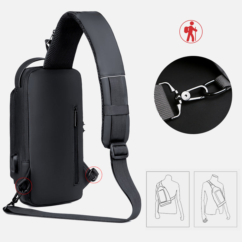 Skanto | Lässige multifunktionale Anti-Diebstahl-Brusttasche für Herren