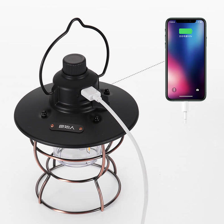 Skanto | Vintage Outdoor Camping Laterne Wiederaufladbare Tragbare Campinglampe
