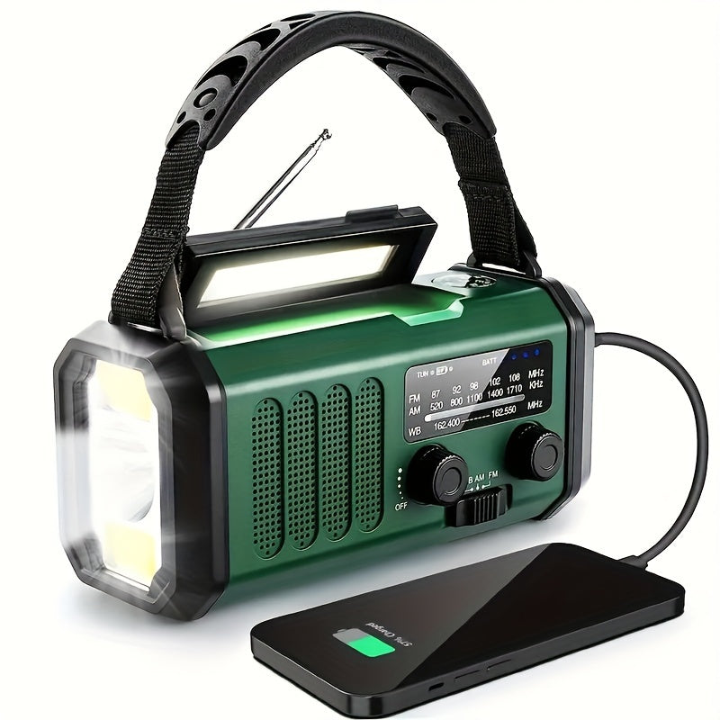 Skanto | StormMate X10 Notfallradio mit 10 000 mAh Powerbank | Solar, Handkurbel & USB-C | LED-Licht, SOS-Alarm & Kompass | AM/FM/NOAA