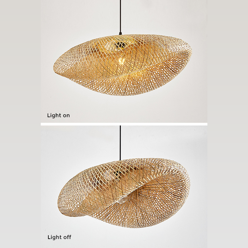 Skanto | Rattan Geflochten Bambus - Pendelleuchte - LED - Licht