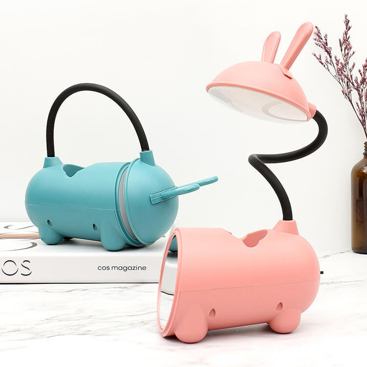 Skanto | BunnyGlow Kreative LED-Touch-Lampe mit Stifthalter | USB-Ladefunktion | Schreibtischlampe | Kinderzimmer-Deko