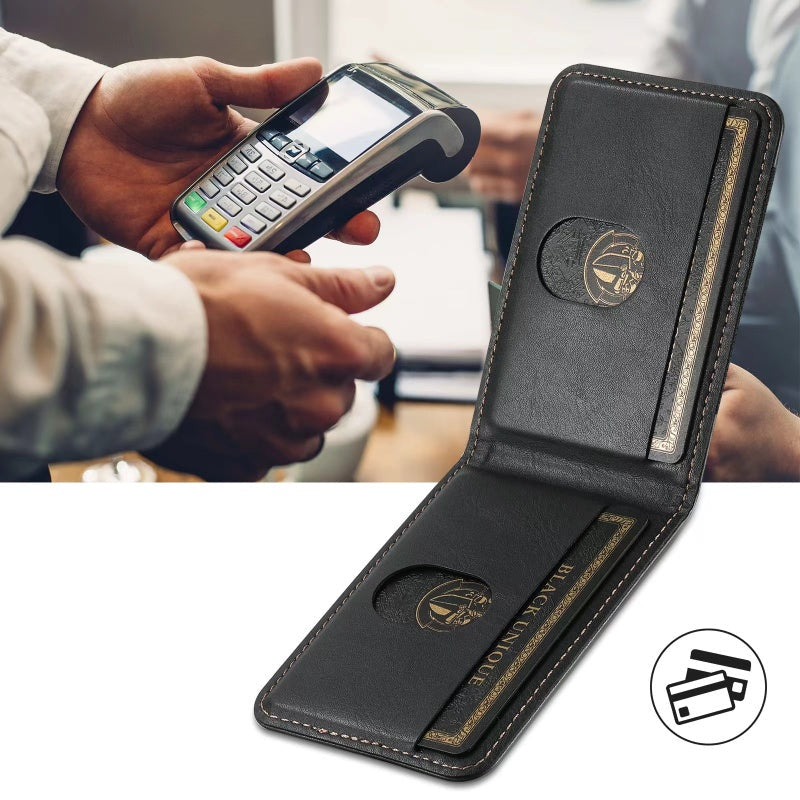 Skanto | LuxCase Leder Handyhülle mit Kartenfach und Ständer – Passend für iPhone