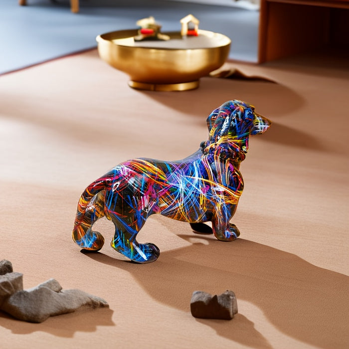 Skanto | Dachshund Glede – Farbenfrohes Dackel-Ornament für einen verspielten Akzent zu Hause