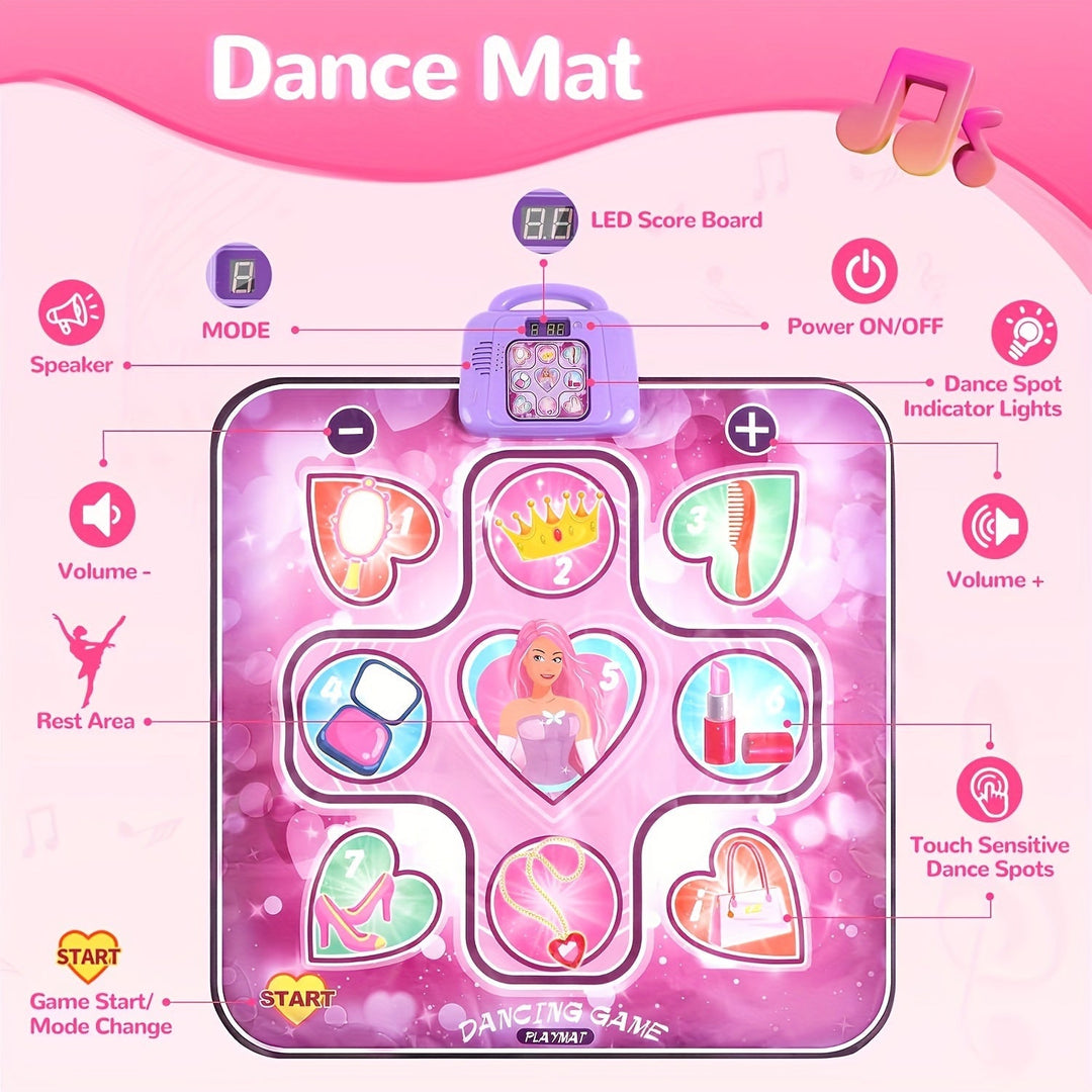 Skanto | Pinke Tanzmatte für Kinder mit Punktesystem und Rhythmusspielen – Kein TV nötig – DanceFun Mat