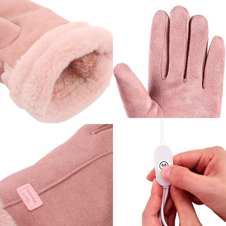 Heizbare Handschuhe für Damen UK – Damen Thermo wasserdichte Winterhandschuhe mit Touchscreen & USB wiederaufladbares warmes Design