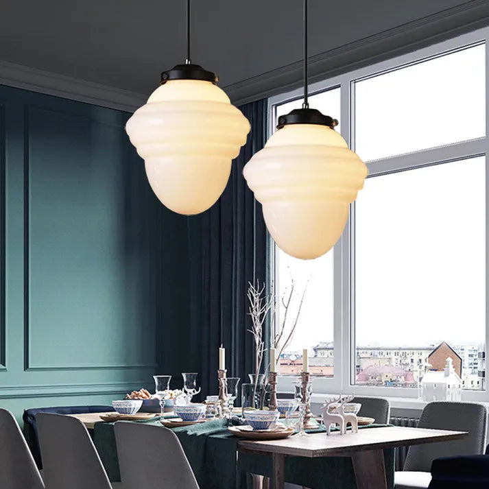 LumiNéo – Moderne geometrische Pendelleuchte aus Milchglas