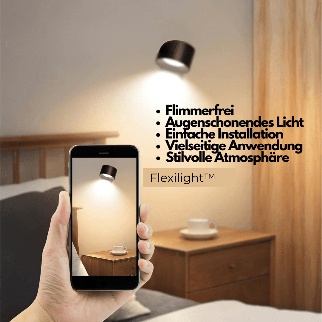 Kabellose Wandleuchte – 360° verstellbare und wiederaufladbare LED-Beleuchtung (USB)