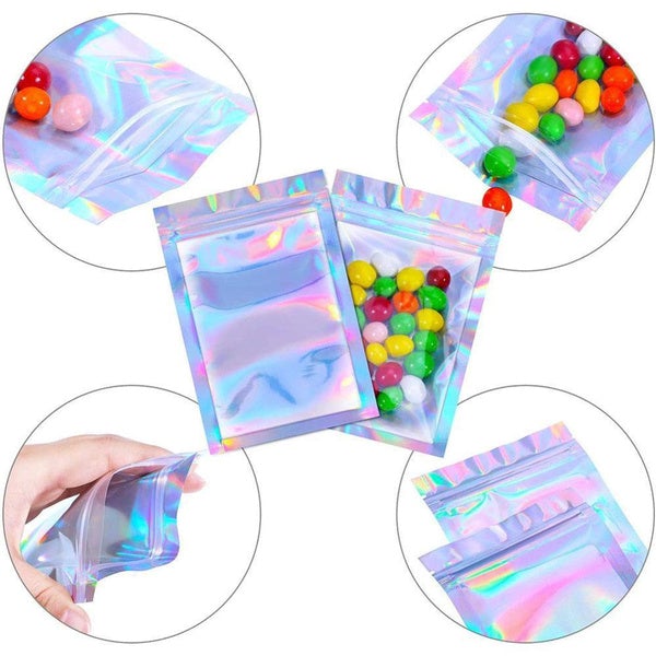 Skanto | 100er-Pack: Recycelbare holografische Folienbeutel