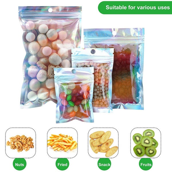 Skanto | 100er-Pack: Recycelbare holografische Folienbeutel