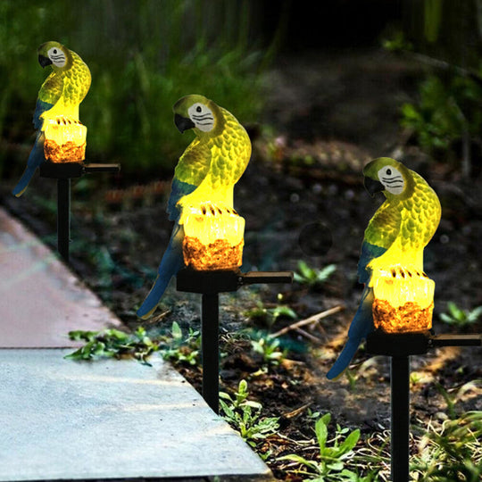Uhu Papagei Statue LED Solarleuchte Outdoor Wasserdichte Rasenlampe | Skanto