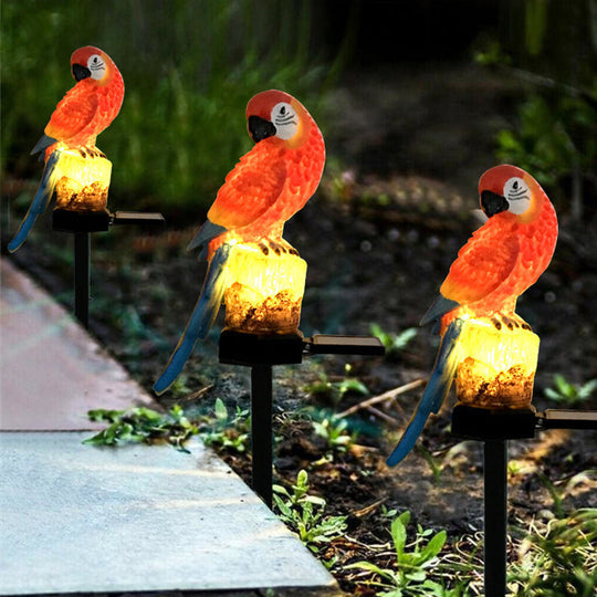 Uhu Papagei Statue LED Solarleuchte Outdoor Wasserdichte Rasenlampe | Skanto
