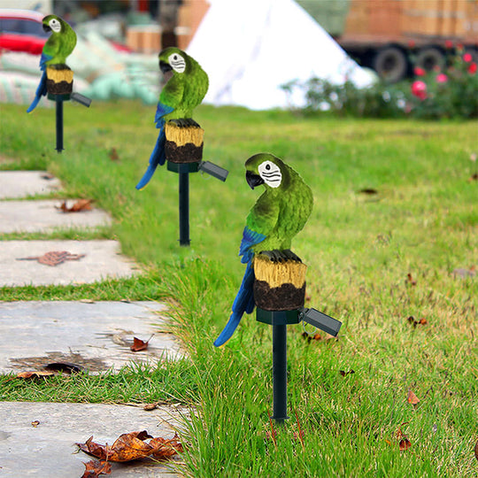 Uhu Papagei Statue LED Solarleuchte Outdoor Wasserdichte Rasenlampe | Skanto
