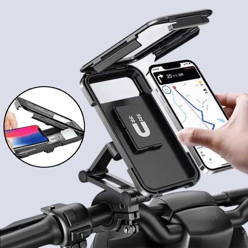 Skanto | RideCharge Pro – Wasserdichte Handyhalterung mit USB und 15W kabelloser Ladefunktion für Fahrrad und E-Bike