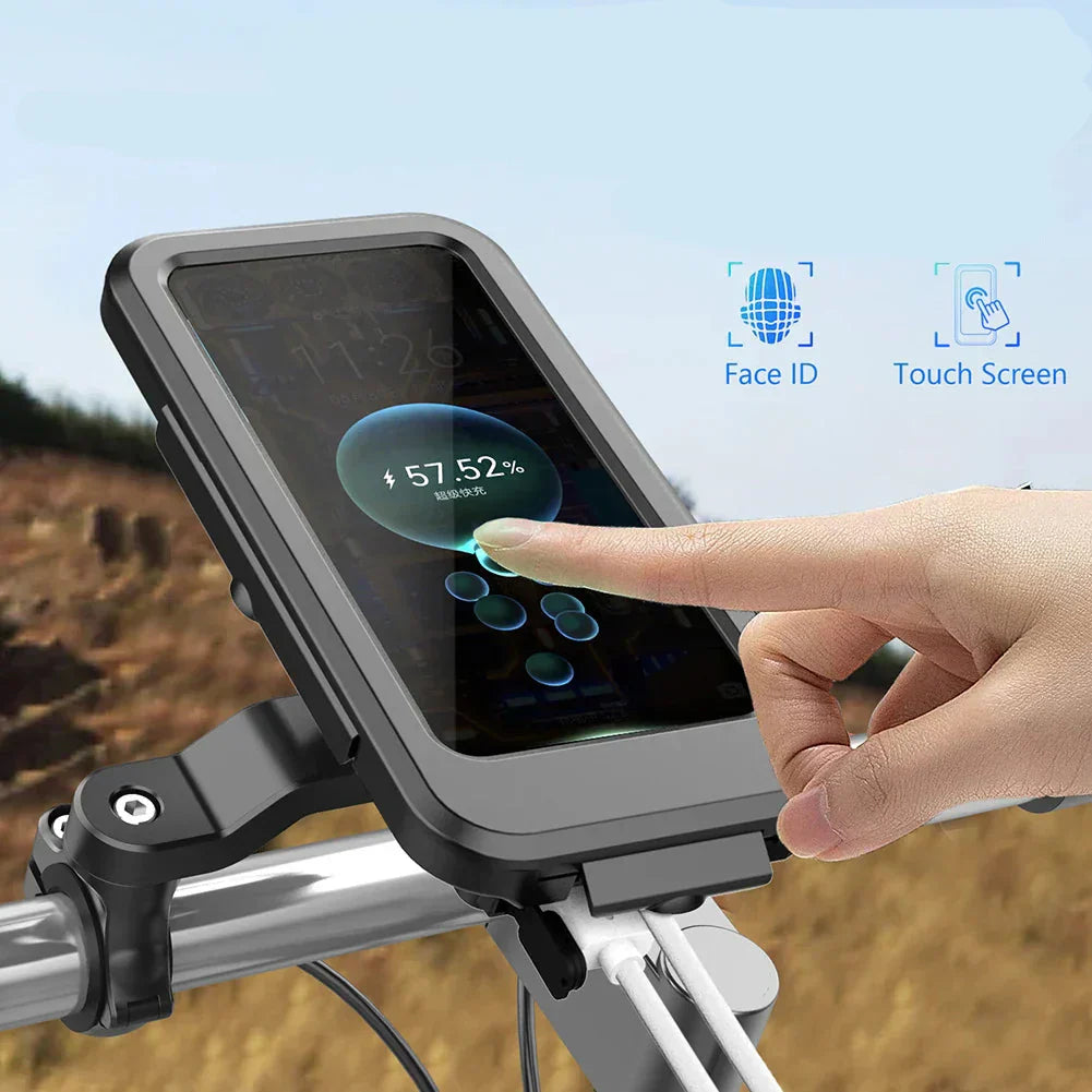 Skanto | RideCharge Pro – Wasserdichte Handyhalterung mit USB und 15W kabelloser Ladefunktion für Fahrrad und E-Bike