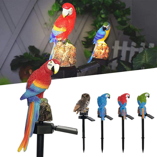 Uhu Papagei Statue LED Solarleuchte Outdoor Wasserdichte Rasenlampe | Skanto
