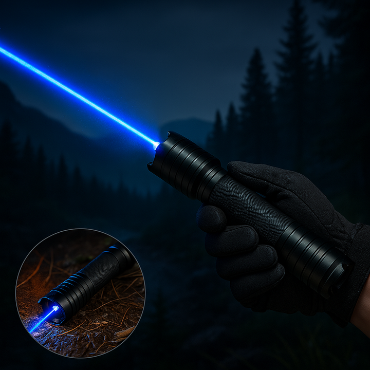 Skanto | Laser-Taschenlampe Blauer Strahl Taktische Outdoor-Taschenlampe