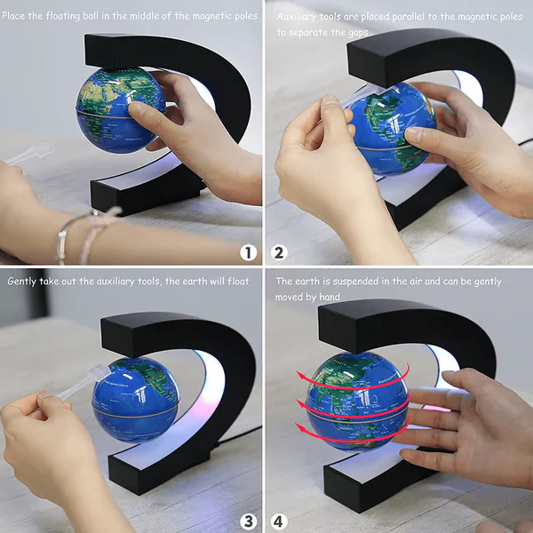 Skanto | Magnetisch schwebender Globus mit LED-Licht