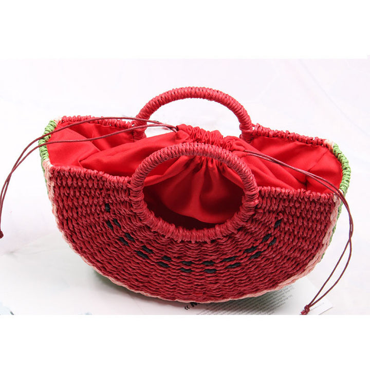 Handgemachte Korbtasche im Wassermelonen-Design Skanto