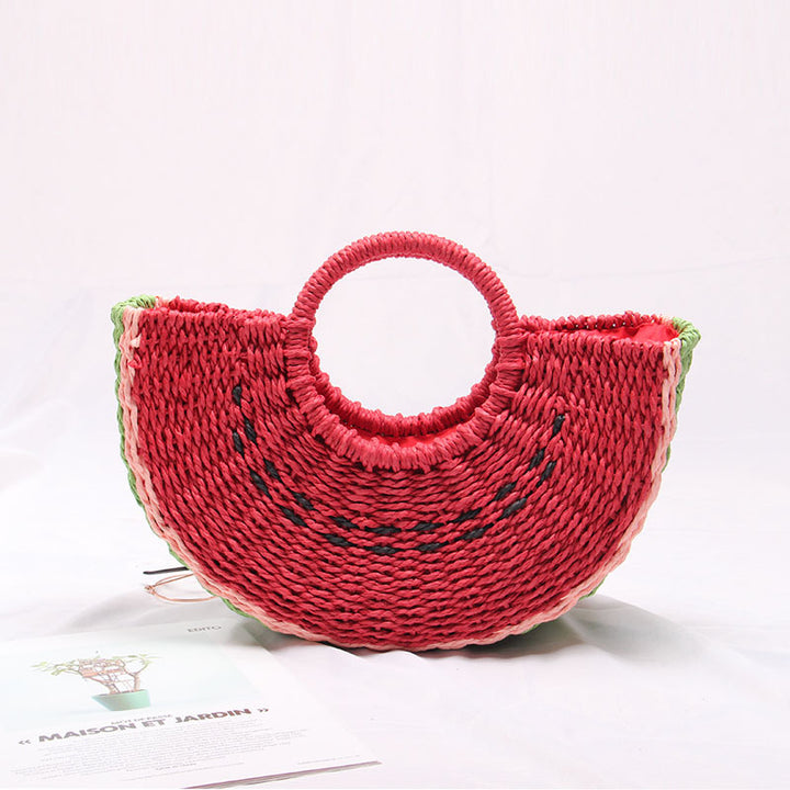 Handgemachte Korbtasche im Wassermelonen-Design Skanto