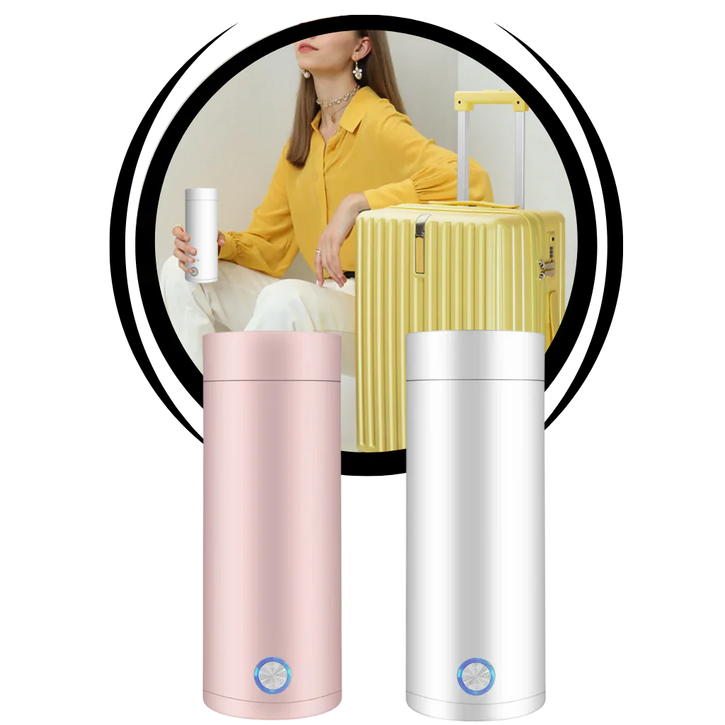 Skanto | Tragbarer Wasserkocher 400ml – Kompakter Reisekocher mit intelligenter Temperaturregelung & Doppelisolierung